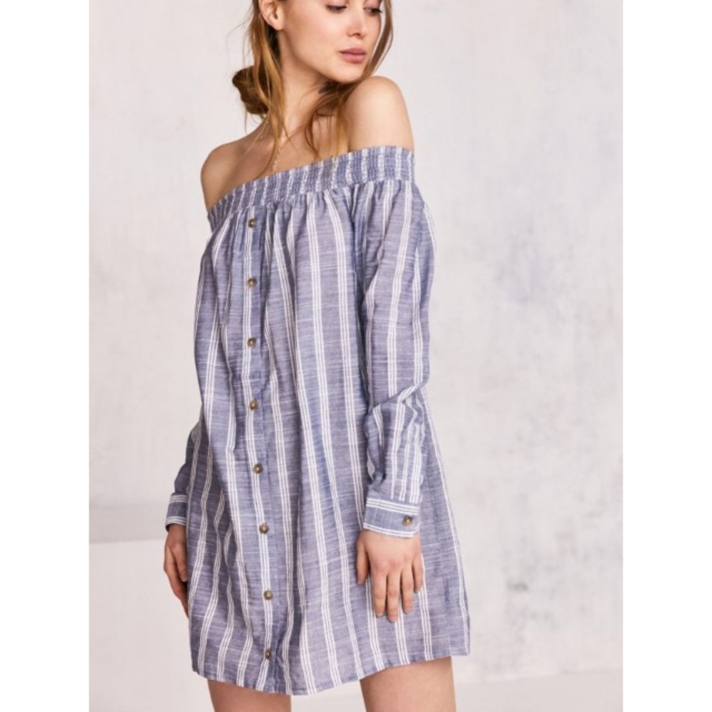 Urban Outfitters Off the Shoulder Striped Dress